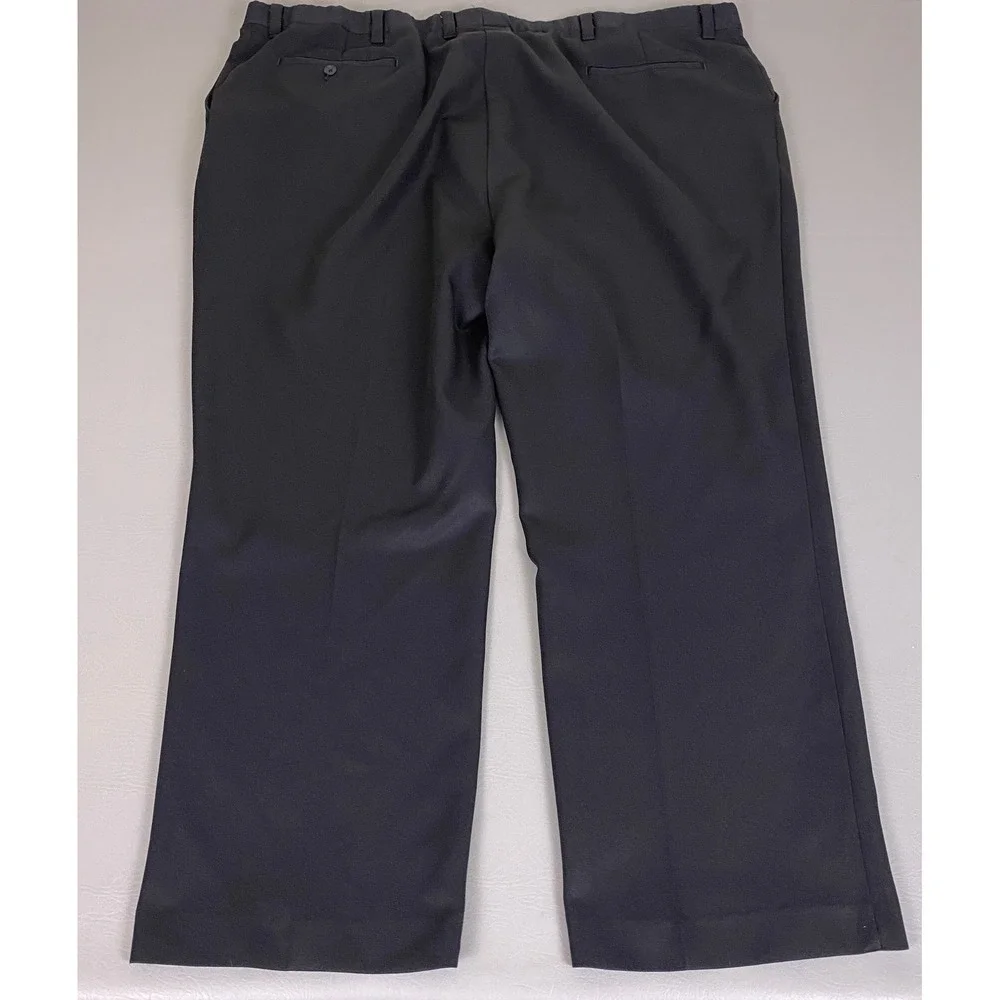 Harbor Bay Dress Pants Men's Size 58x30 Fit 52x30 Big and Tall Black Slacks